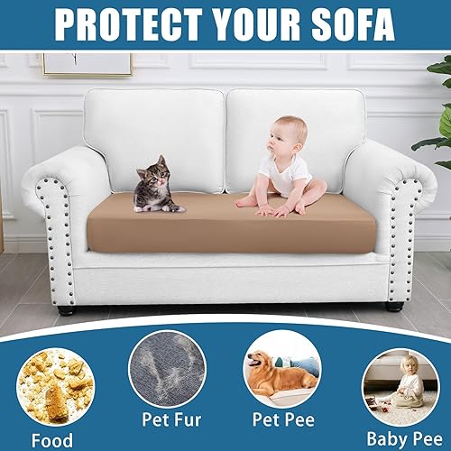 Miniatura 7 de smiry Fundas de cojín impermeables para sofá, fundas elásticas de cojín de repuesto, funda de asiento suave, protector elástico de muebles para