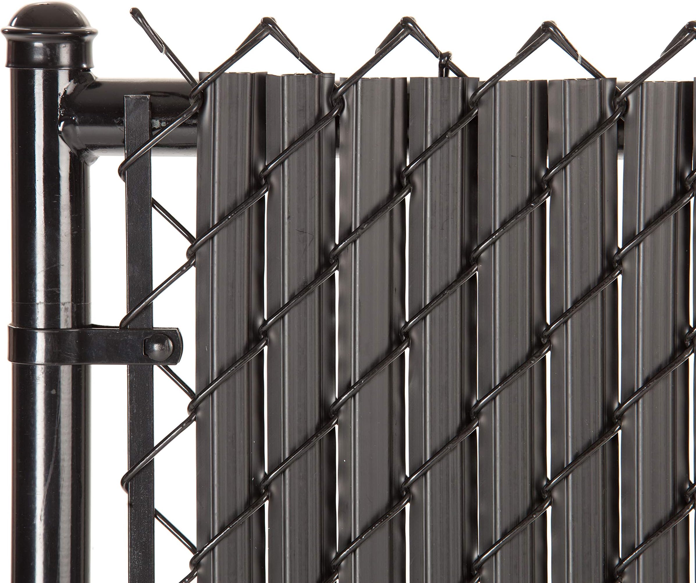 Proudly Made in The USA! - SoliTube Slat Privacy Inserts for Chain-Link Fence, Double-Wall Vertical Bottom-Locking Slats with Wings (4ft, Black)