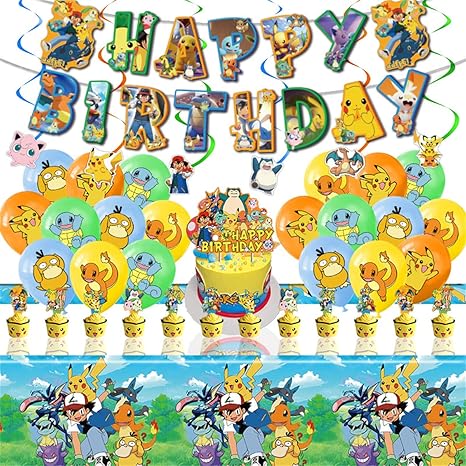 Amazon 風船 誕生日 ポケモン バルーン バースデー 飾り 飾り付け ピカチュウ コダック 子供 お姫様 お祝 い パーティー風船 風船セット 子供の日 男の子 パーティー イベント 装飾 記念日 お誕生日会 ハッピーバースデー Happy Birthday 風船 バルーン おもちゃ