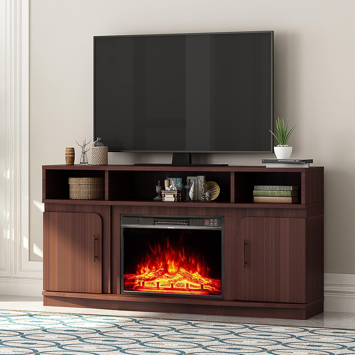 Fireplace TV Stand with a 23'' Electric Fireplace Insert