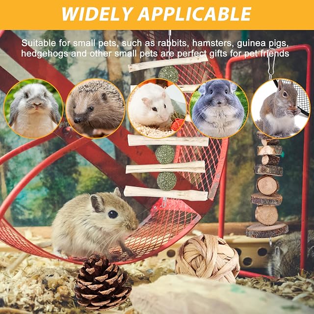 Foto 2 de 7 de Juguetes para Masticar Hámster,11 Piezas Juguetes para Conejos,Pequeños Animales Juguetes…