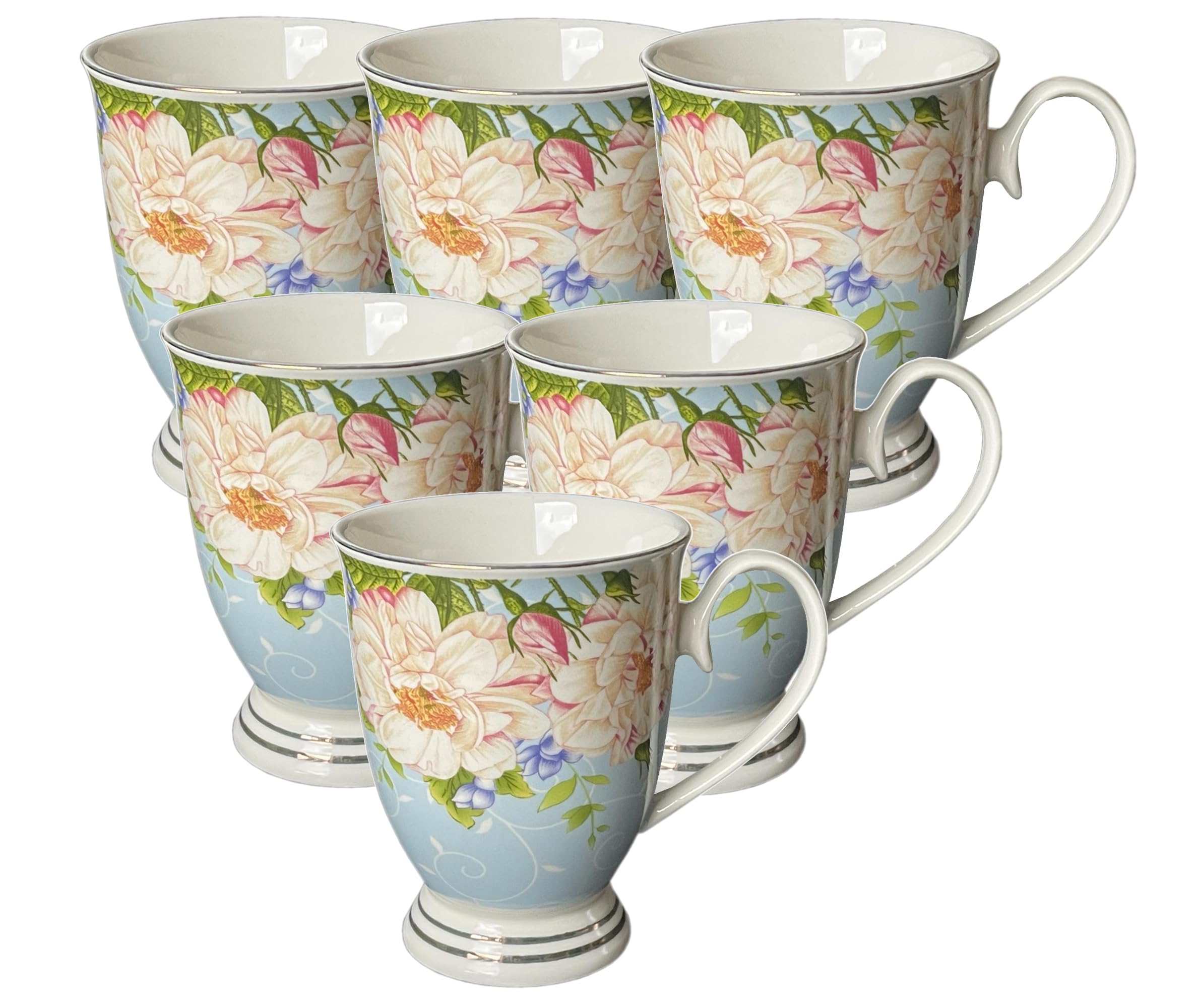 electromax 6 Piece Teacup and Gift Set, Vintage Serving Set for 6 - Image 2