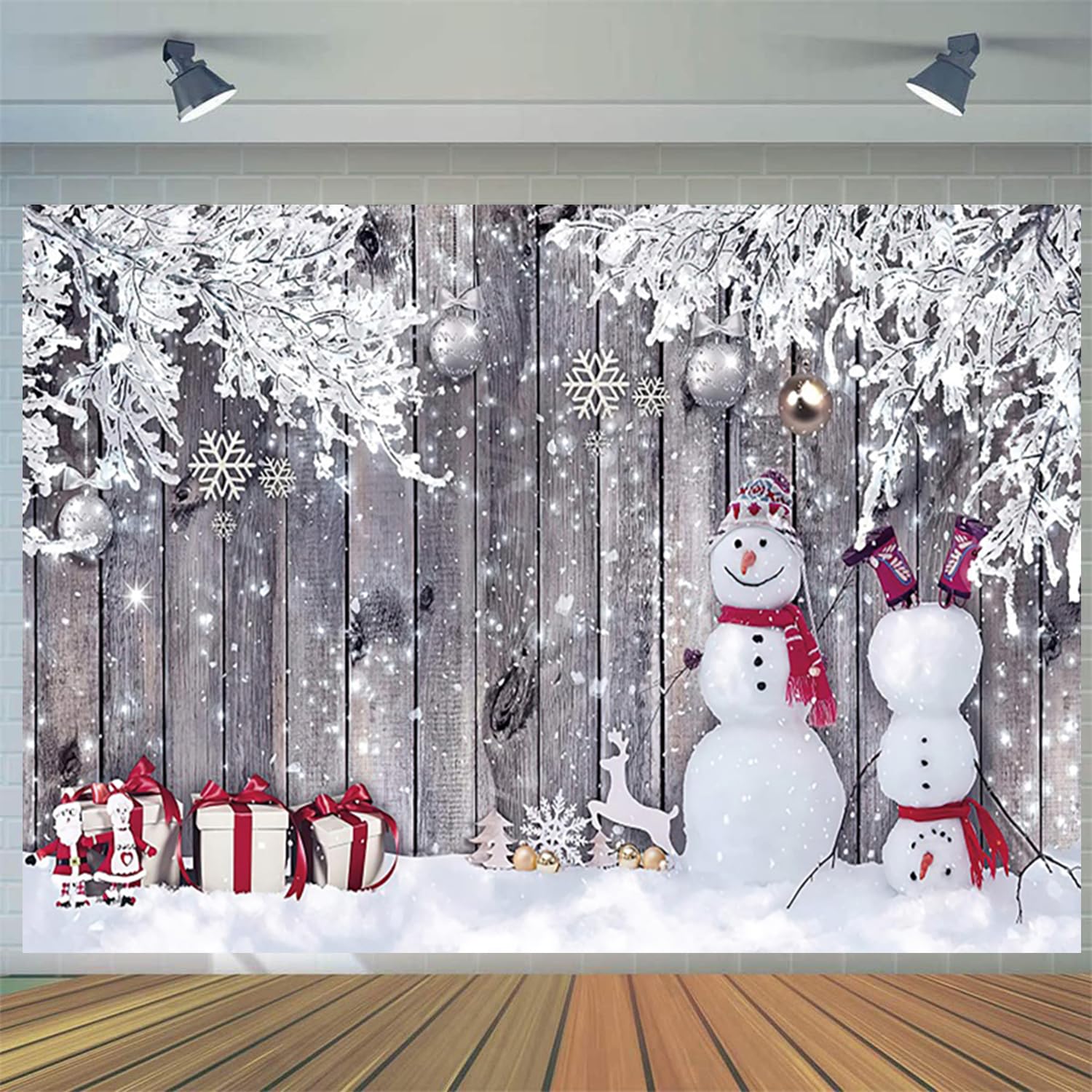 Toile De Fond Noël 1,8x1,2m - Scène Neige, Sapin, Père Noël - Décoration Photo Fête Hiver