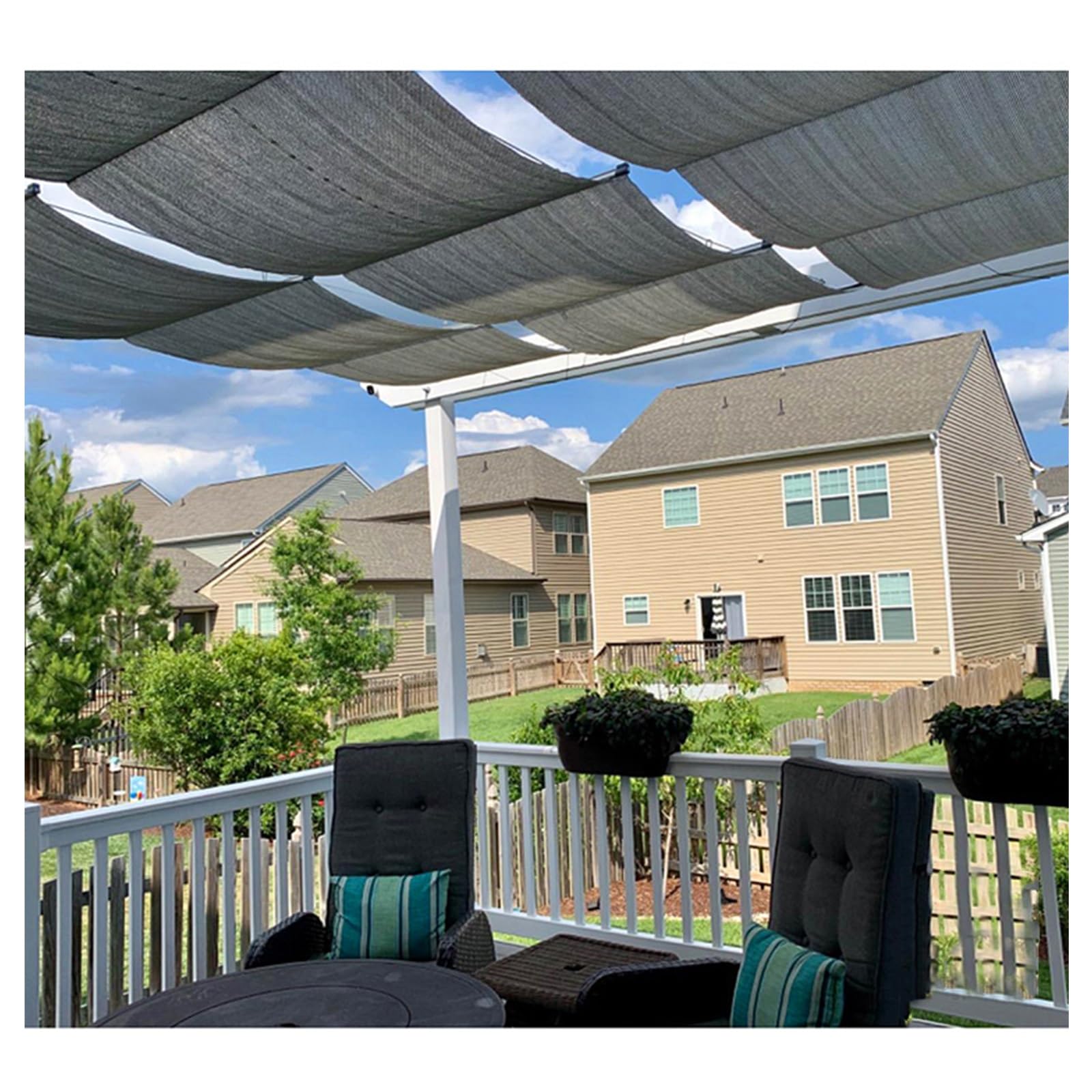 Toldo de pérgola resistente a rayos UV con cubierta de sombra para techo de HDPE