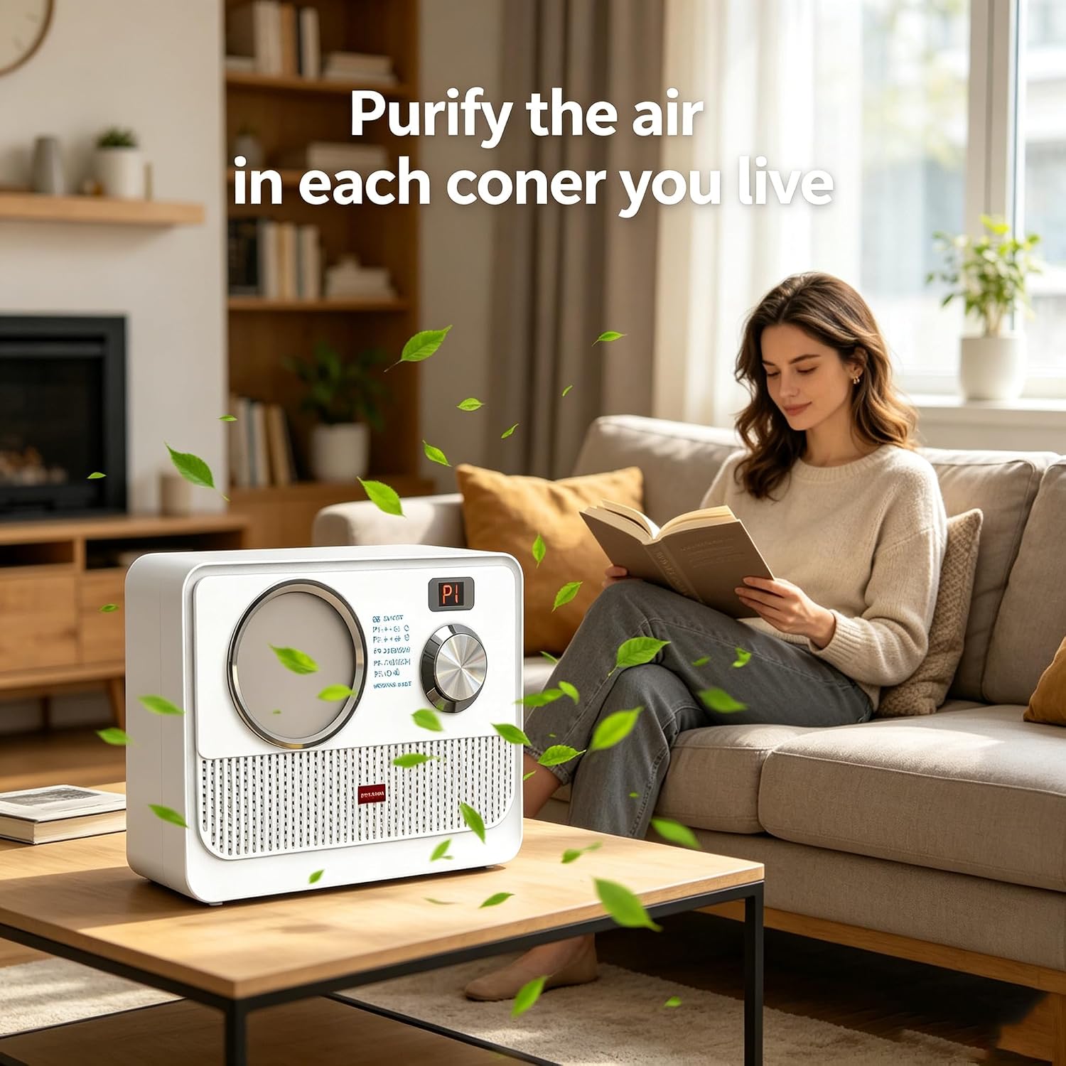 Small Ionic Air Purifier for Home & Bedroom, Plus Ozone Deodorizer