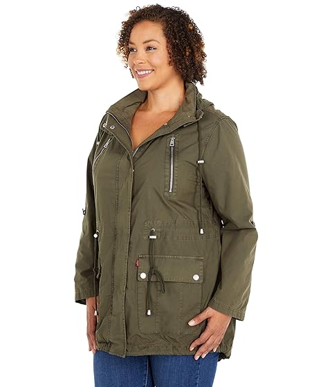 levi's parachute hooded cotton utility jacket