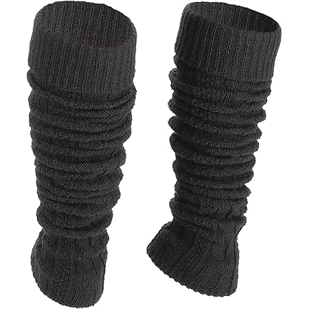 ZEPIQOR Beinwärmer Damen Lang - Stricken Stulpen Weiß & Schwarz Winter