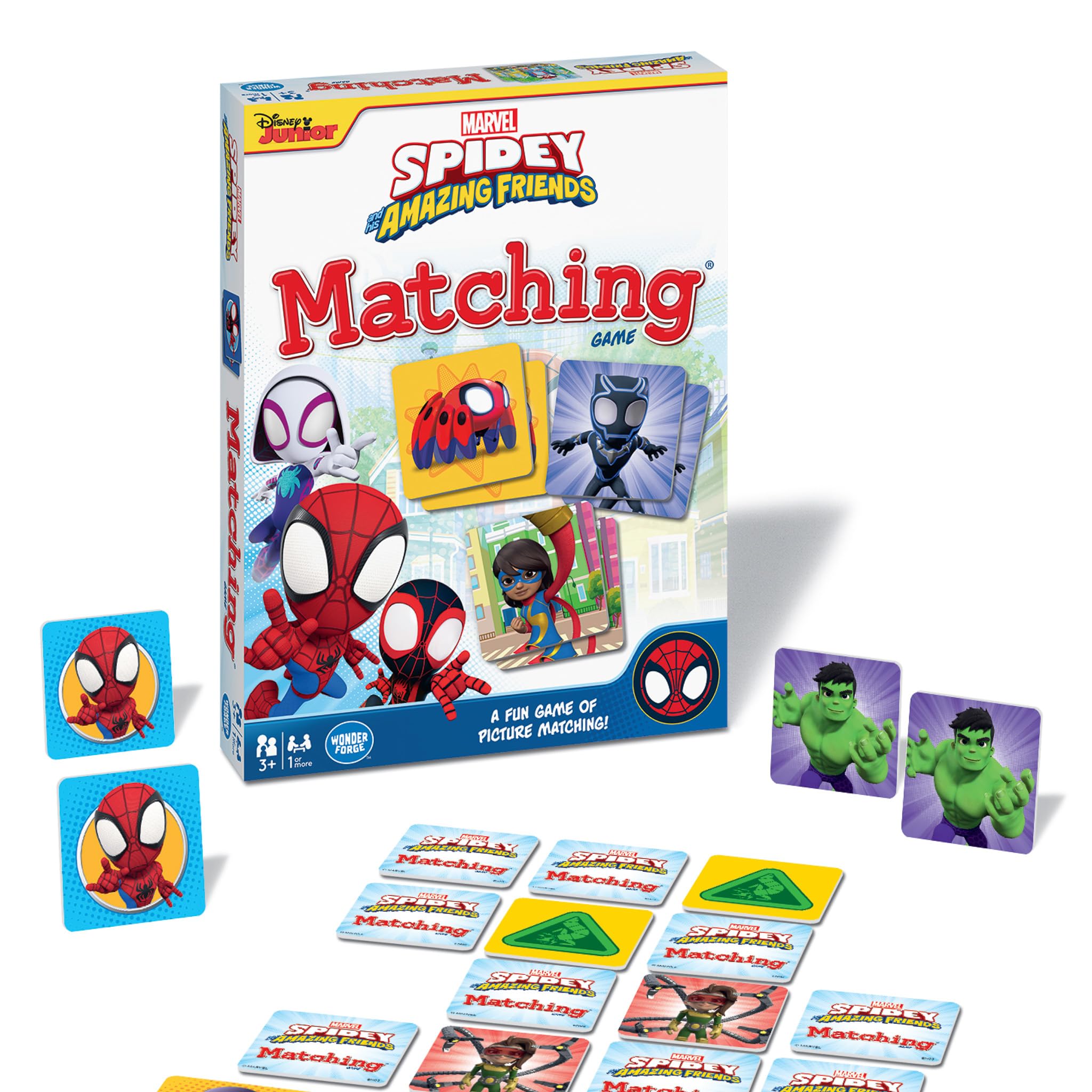 Wonder Forge Marvel Spidey and His Amazing Friends Matching Game - Educational Memory Game for Kids Ages 3+ - Fun for Toddler Boys and Girls Featuring Spiderman and Friends