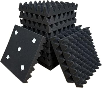 6 Pack Acoustic Foam Panels 12 12 2" Egg Pattern Acoustic Wall Panels Recording Studio Acoustic Foam Panels Black