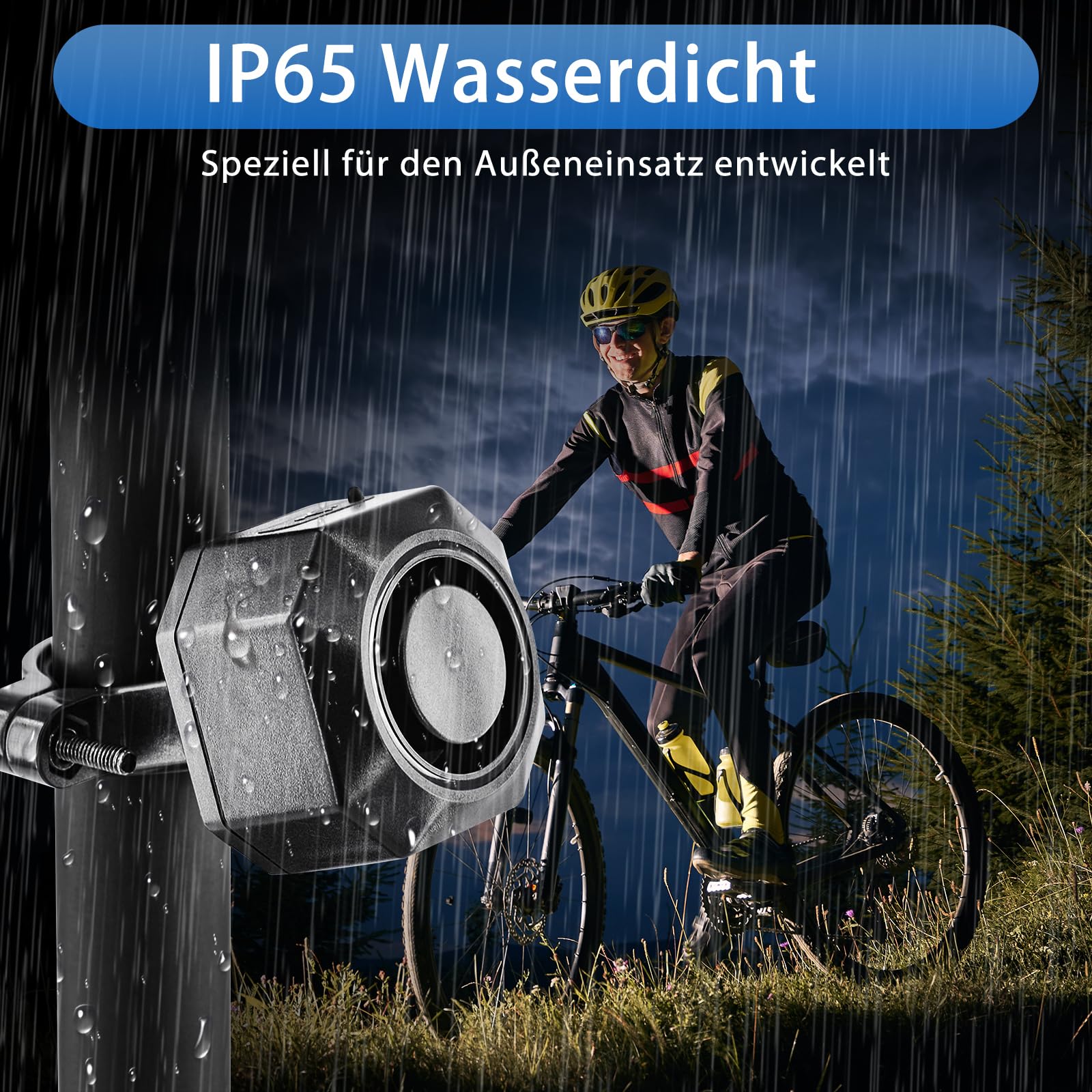 NineLeaf Fahrrad Alarmanlage Anti-Diebstahl mit Halterung, Elektrofahrrad Alarm 110dB Laut, Fahrrad Bewegungsmelder Alarm, Alarm für Motorrad Sccooter Wasserdicht USB Wiederaufladbar 4Stück