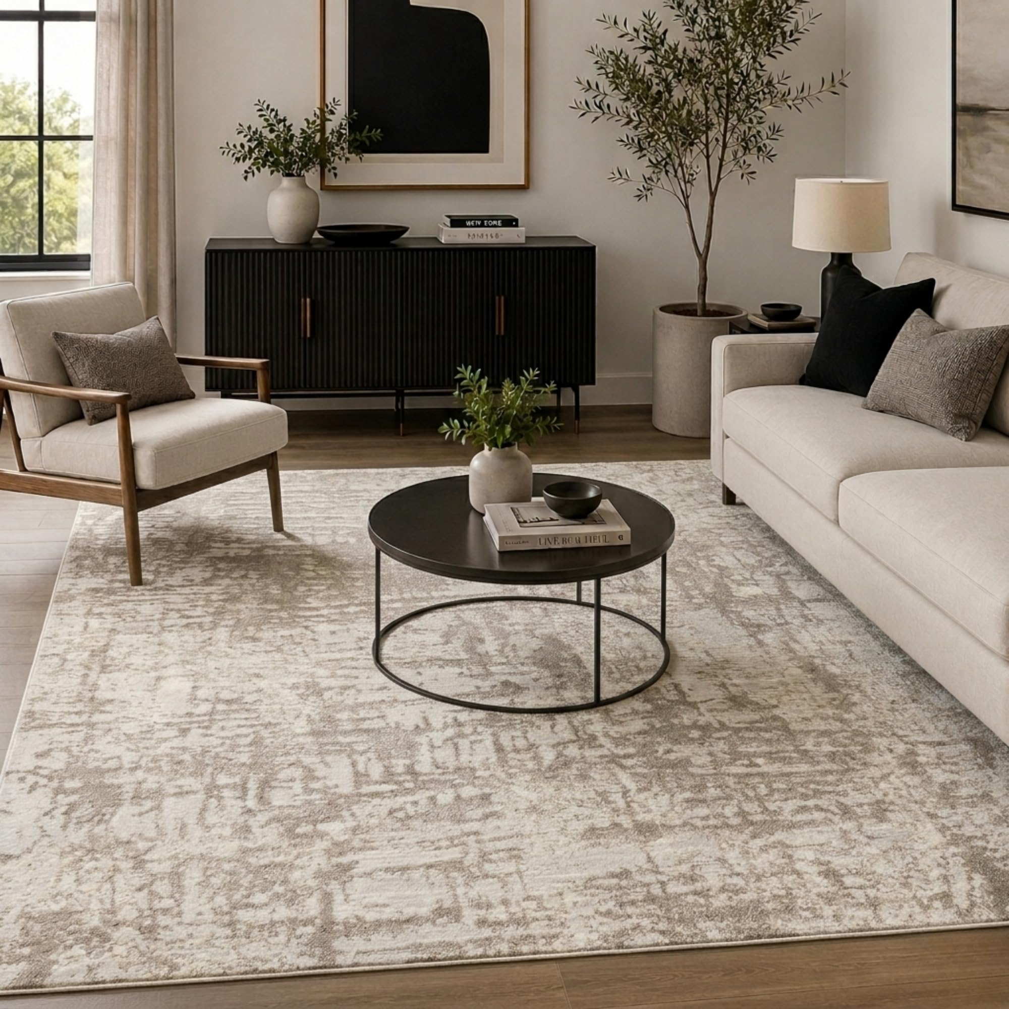 Groupon Unisex Light Carved Serenity Rug: Style 1/80X150cm/Stone