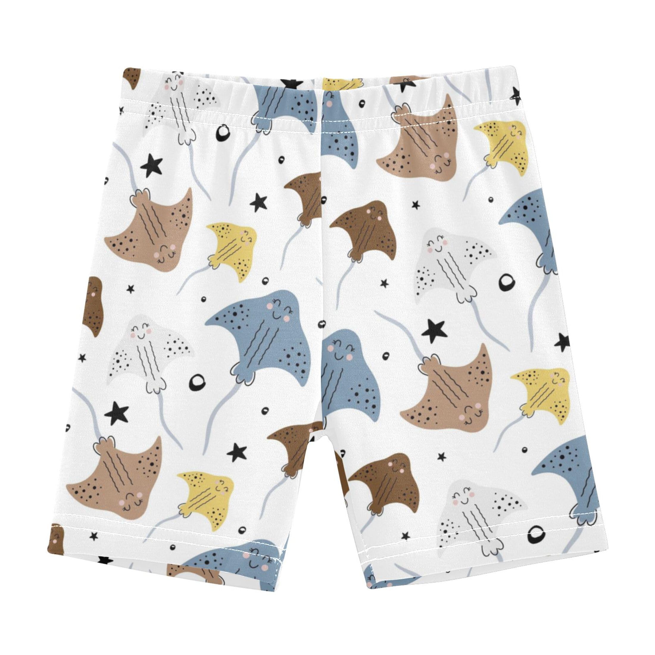 Vozoza Marine Colorful Stingrays White Toddler Girls Shorts Under Dress Cartwheel Shorts Legging Summer Outfits Clothes Size 5T