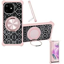 Case Compatible for Lava Play Max Phone Case Cover [with 1* Tempered Glass Screen Protector] Hybrid Case[360Ring Support, Magnetic] CX-18-FEN