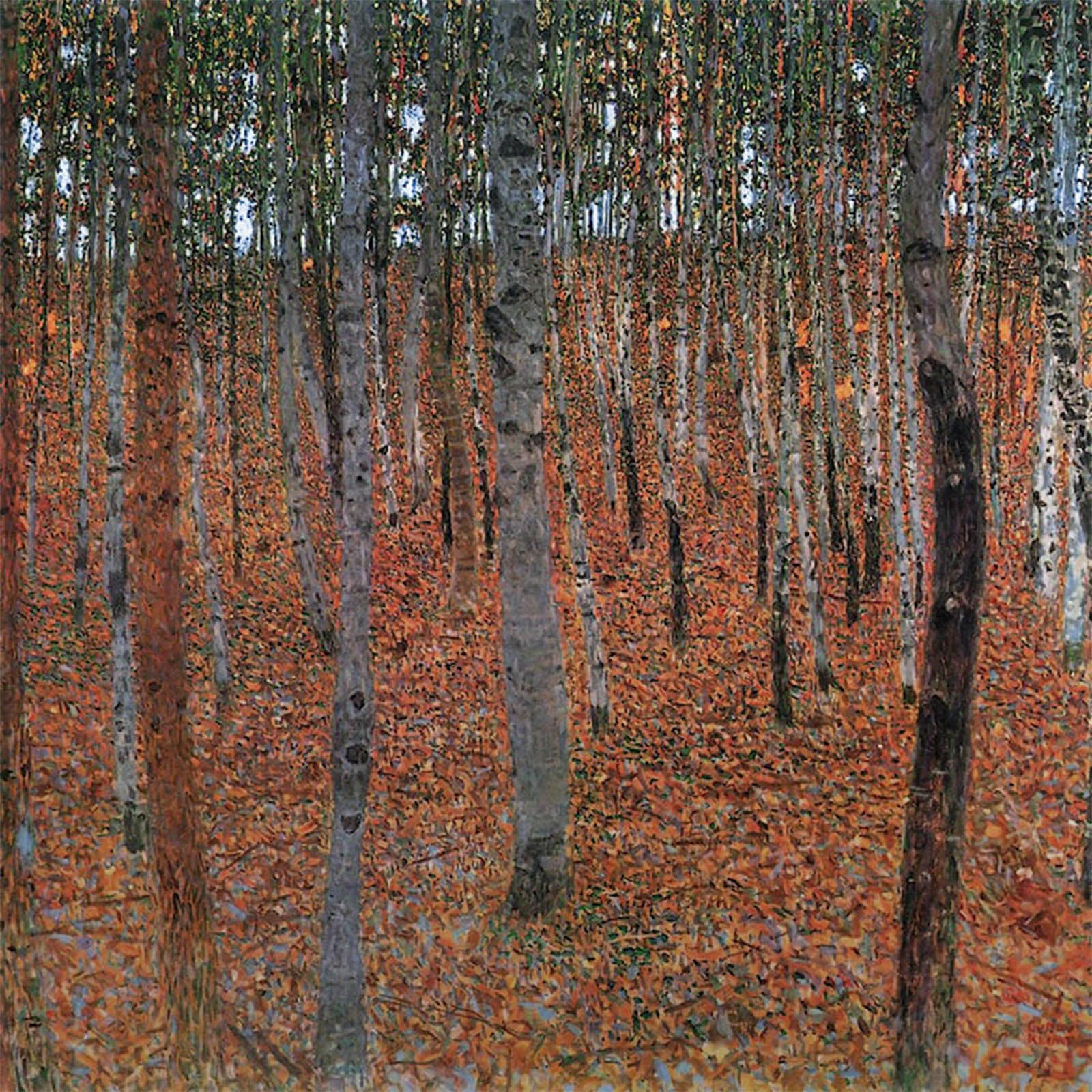 SERENDIPITP Vintage Picture Print on Canvas Wall Art Poster Forest of Beech Trees by Gustave Klimt Artwork Print Poster for Wall Decor 60x90cm