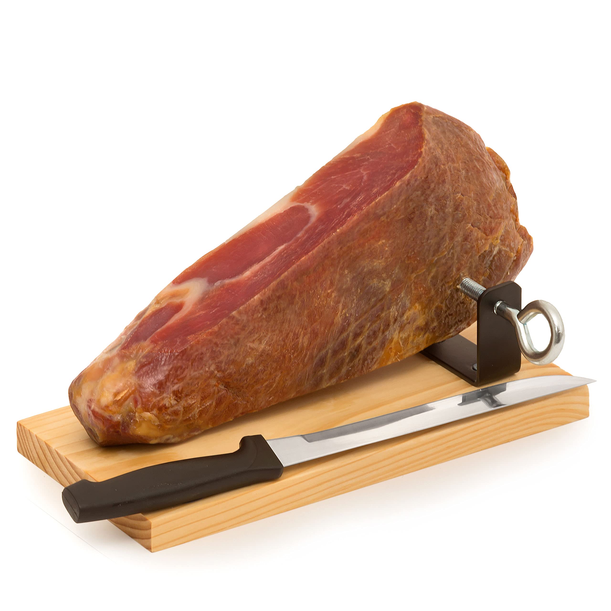 Jamon Serrano Mini im Geschenkkarton mit Holzständer und Schinkenmesser
