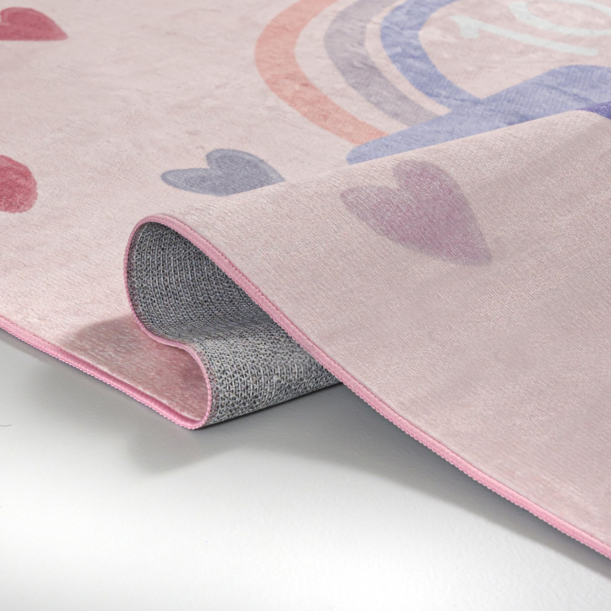 Mazovia Alfombra Rosa Infantil Rayuela - Sala Infantil - Pilas Cortas Rectángulo Certificado Oeko-Tex® Colorido - 140 x 200 cm
