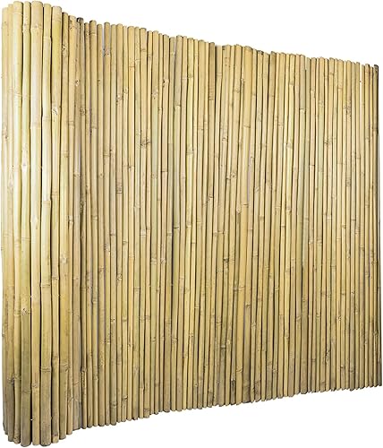 Cerca de bambú de 4 pies de alto x 8 pies de largo x 0.7 pulgadas de profundidad, rollos de valla de bambú natural, cercado de privacidad ecológico