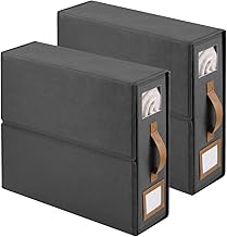 Zocipro 2 Pieces Linen Folding Wardrobe Organizer Box, 38 x 32 x 11.5 cm, Ideal for Sheets, Blankets and Clothes, Grey Storage Box, Perfect for Under the Bed or in Drawers