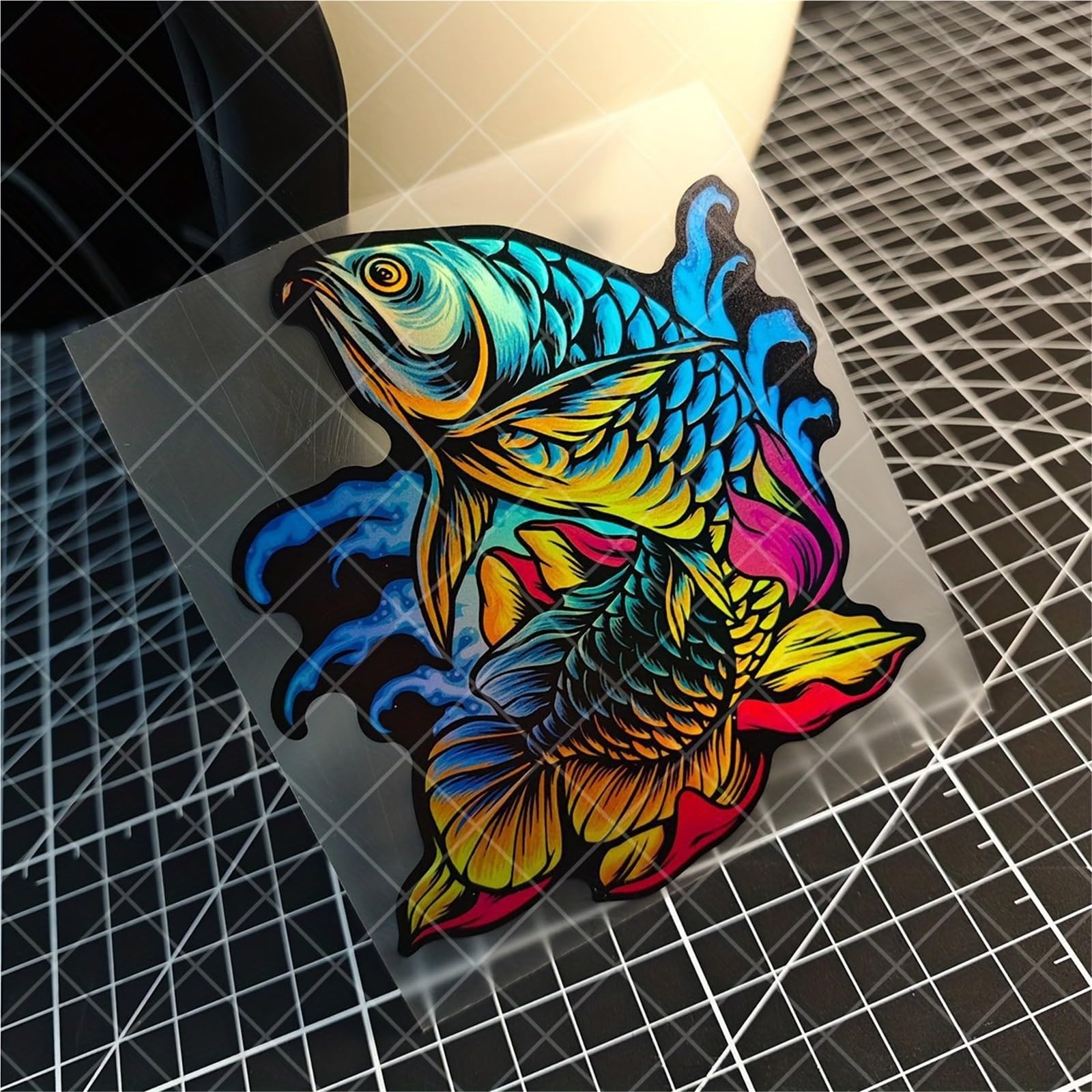 FGLFPXI Lucky Koi Fish Stickers Japanese Tattoo Pattern Decals For Car Motorcycle Computer