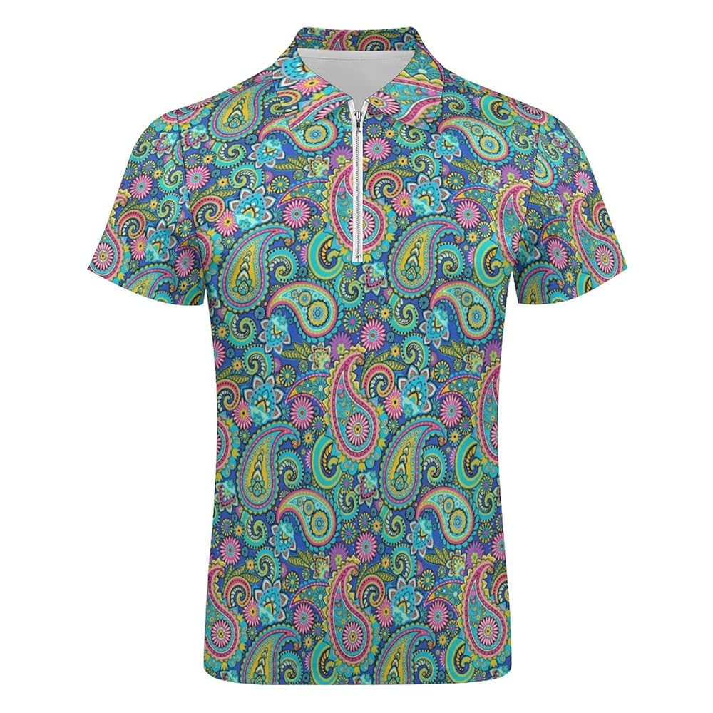 トップス fr2golf Paisley Full Pattern Polo Shirt トップス fr2golf Paisley Full Pattern Polo Shirt 7-9