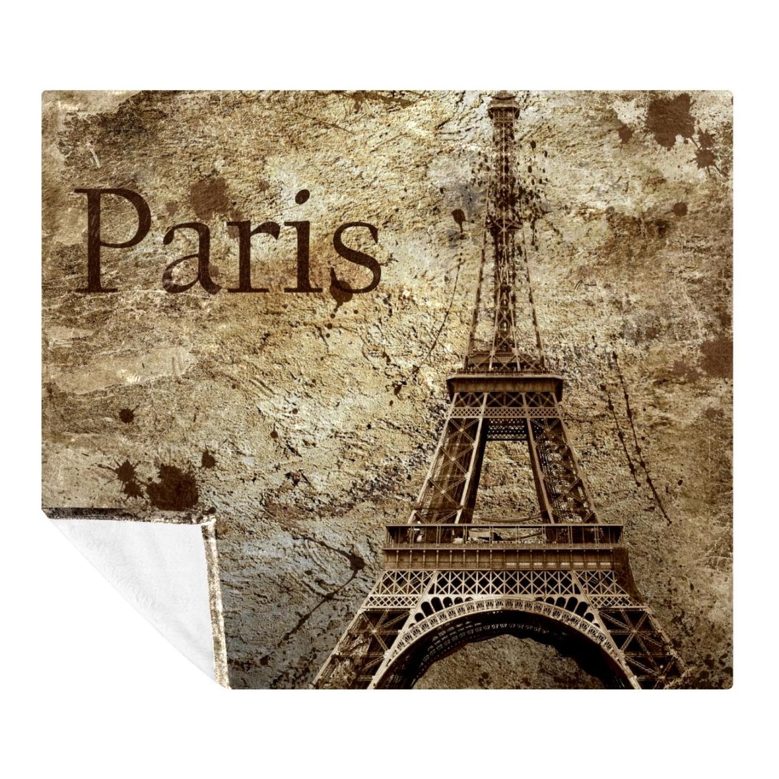 Couverture Tour Eiffel anti-froid plaid doux pour adultes et enfants