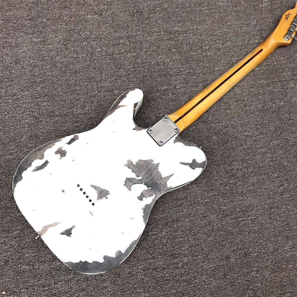 Chitarra elettrica bianca imitazione vecchia TEIE personalizzata con tastiera in acero e hardware cromato - Guitarra Electrica professionale