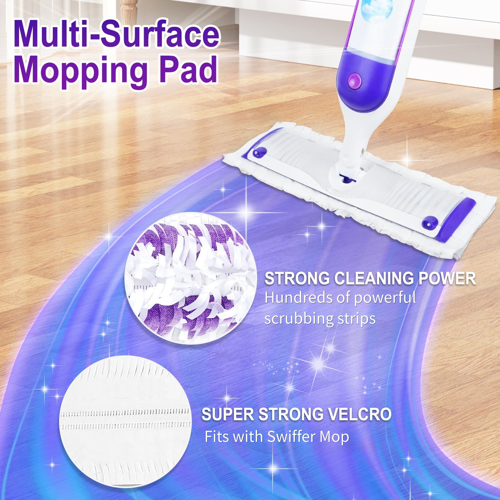 Paquete de 30 almohadillas desechables para fregona Swiffer PowerMop, compatibles con recambios Swiffer Power Mop, repuesto de almohadilla de fregona multisuperficie para limpieza de suelos
