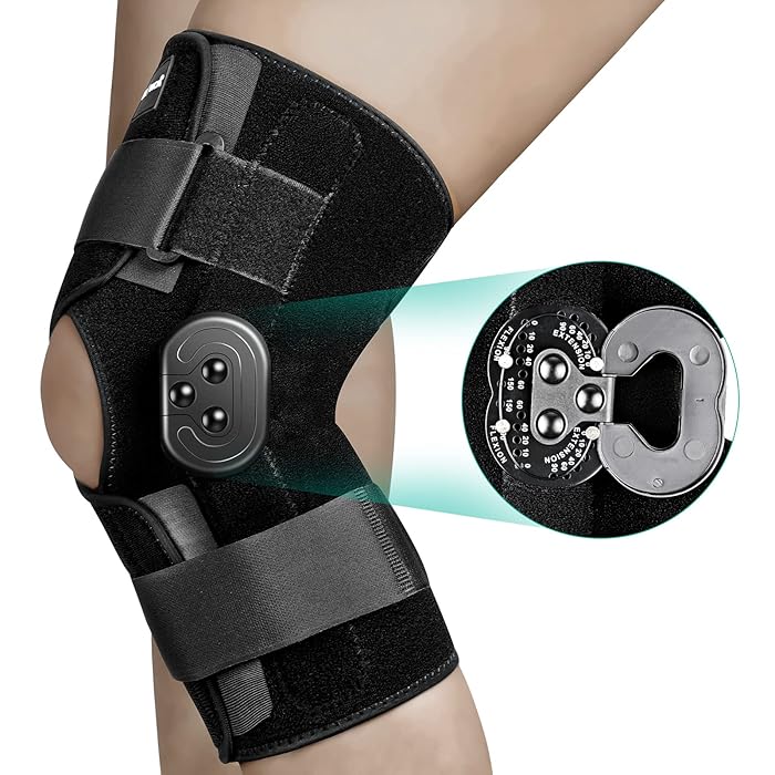 Buy NEENCA Hinged Knee Brace, Adjustable Knee Support Immobilizer with Side Stabilizers of