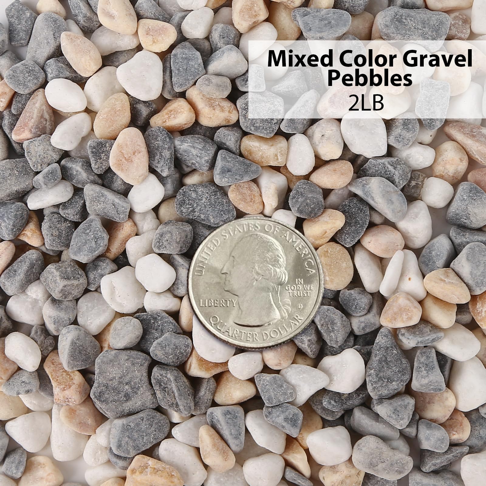 2LB Gravel Pebbles, Natural Decorative Stones For