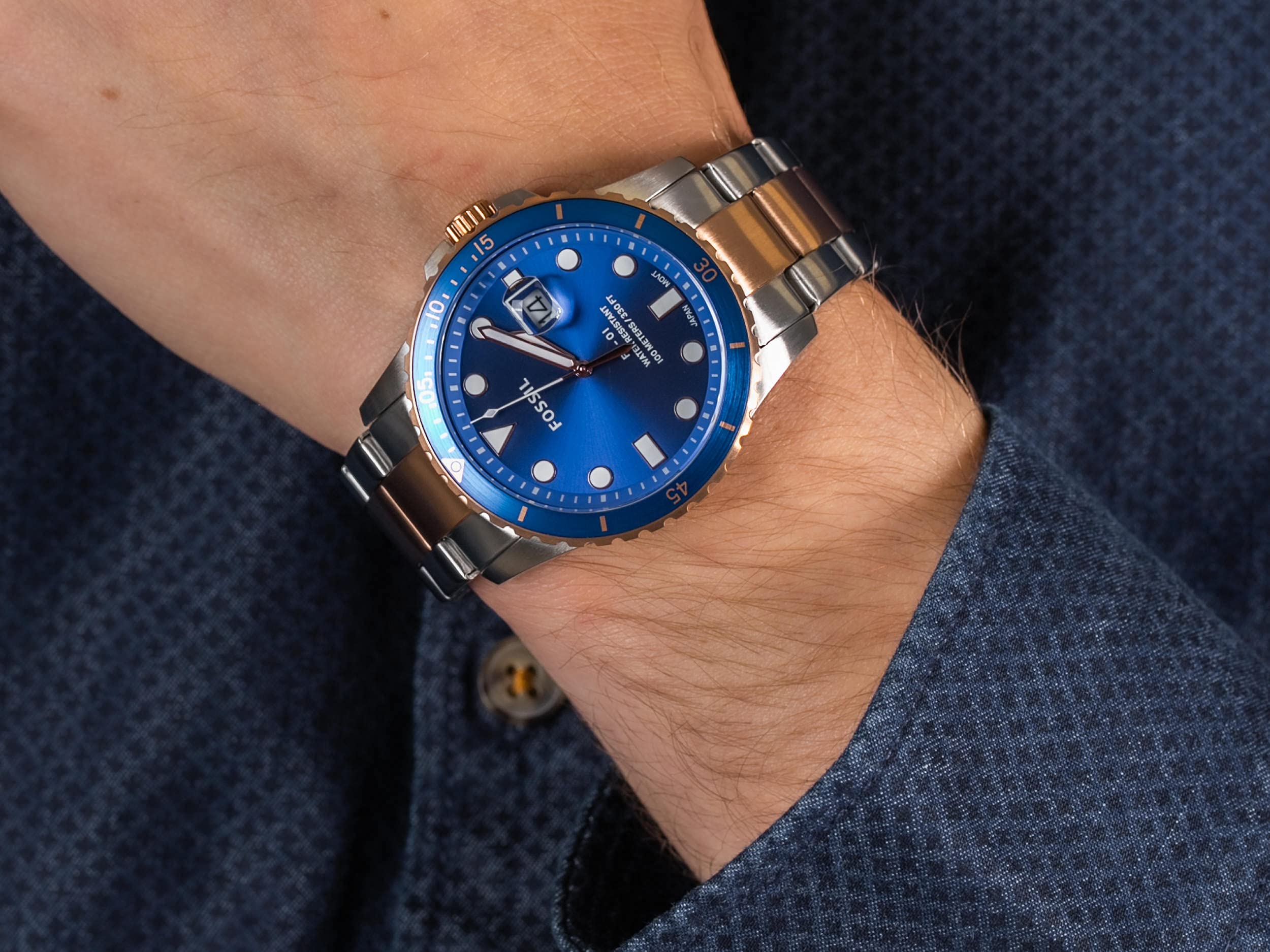 Fossil Reloj FS5654 Cuarzo analógico Acero 316 L Hombre