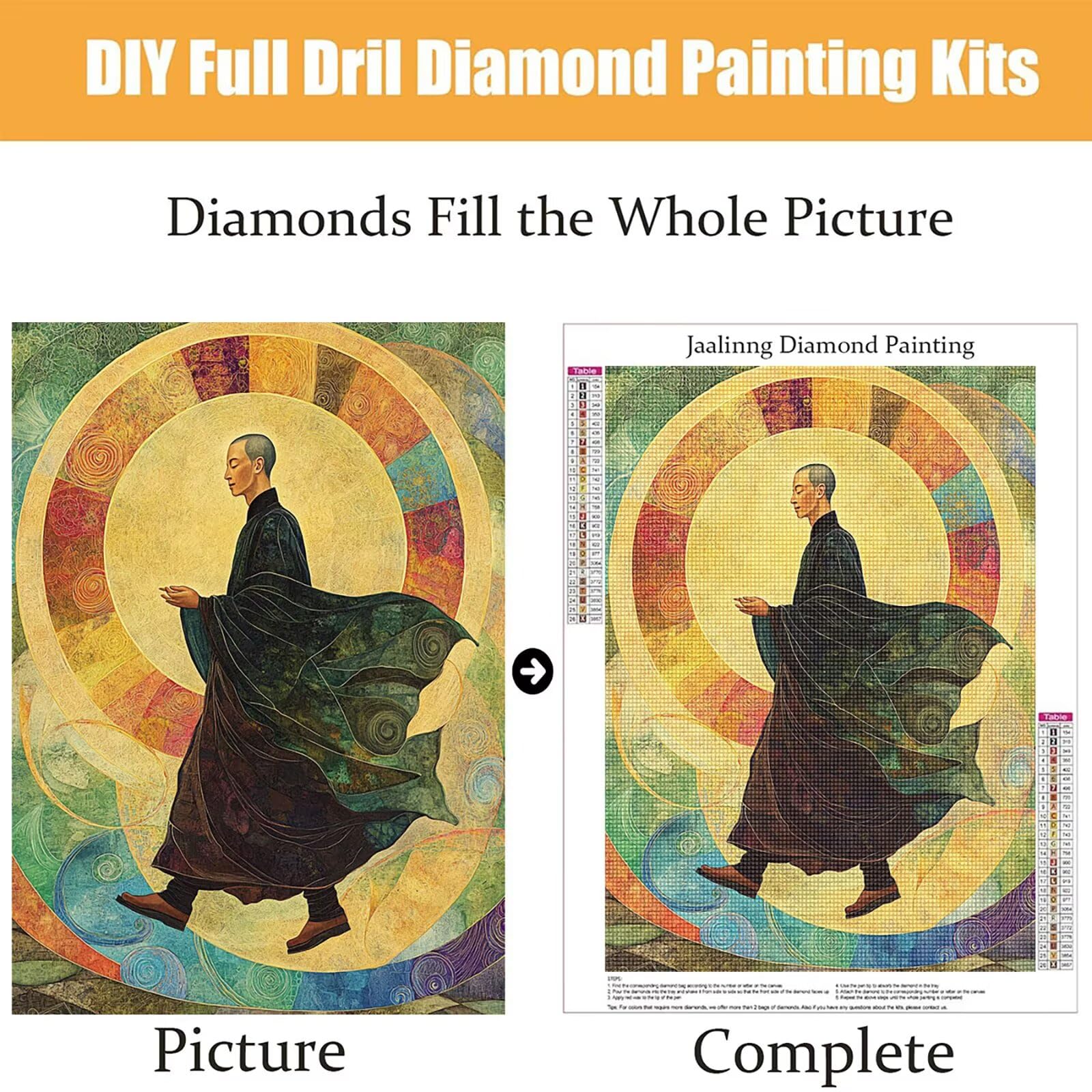 Diamond Painting Kit Completo, Diamond Painting Astratto, 5D Quadrato Pittura Diamante Kit Manualidades Adultos DIY Diamantini Crystal Art Disegni Ricamo Punto Croce Artigianale, 60x90cm Uomo j0-594
