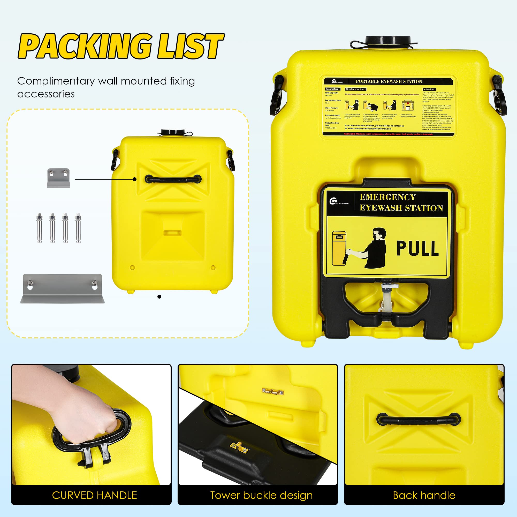 Global Industrial Emergency Eyewash Station, Wall Mounted 708381