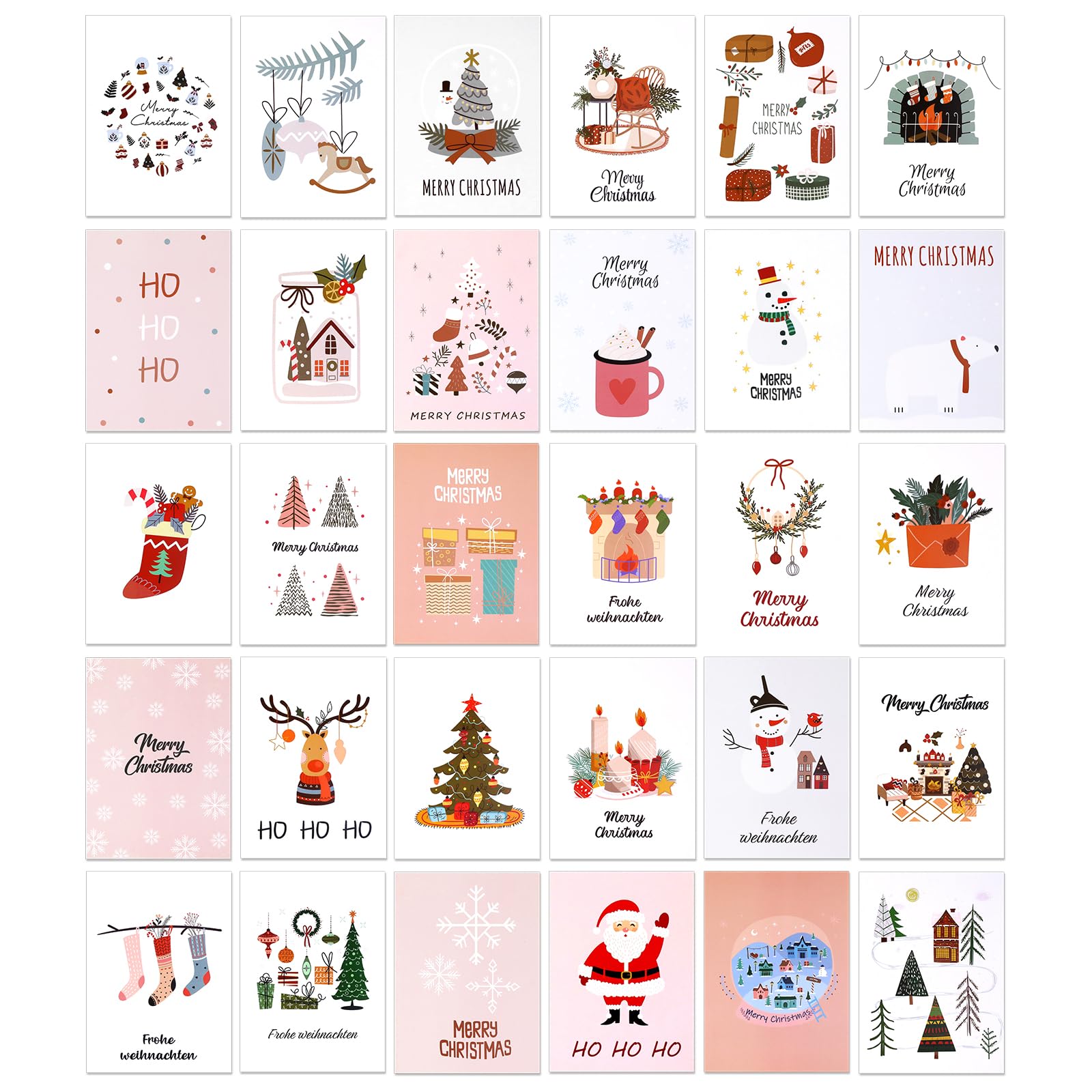 Chrstmas Cards Pack Of 10 Folded Cards Wth Whte Envelopes Watercolor - View #7