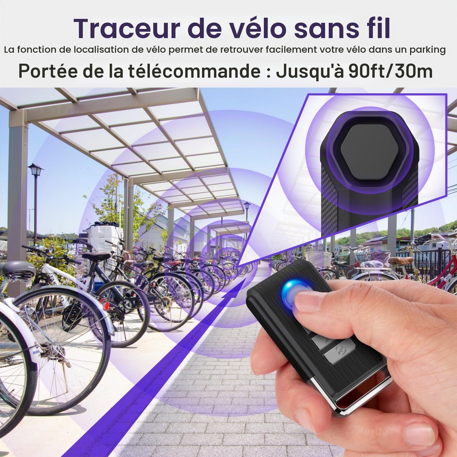 Fosmon – Alarme Antivol Moto/Vélo avec Télécommande – Étanche, Sirène 113 dB, Piles Incluses – Pour Moto, Vélo, Scooter & Vélo Électrique | Compatible avec Moto, Vélo, Scooter, et Vélo Électrique. Détecteur de Vibration et Système de Sécurité avec Piles I