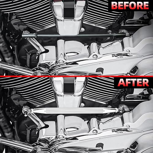 Miniatura 7 de Amazicha Varillaje de cambio cromado compatible con Harley Davidson Softail Dyna Road King Electra Glide Street Glide Touring 1980-2024