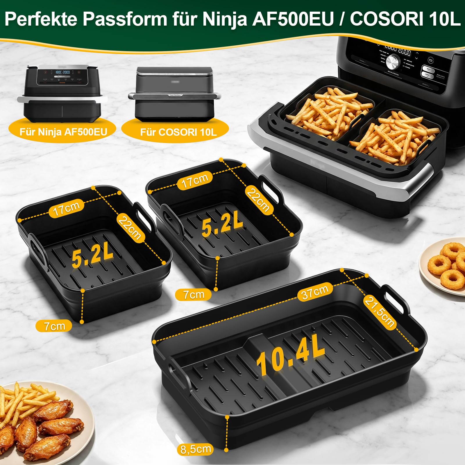 Accessori Set Friggitrice ad Aria per COSORI 10L Doppio Cestello, 22 Pezzi