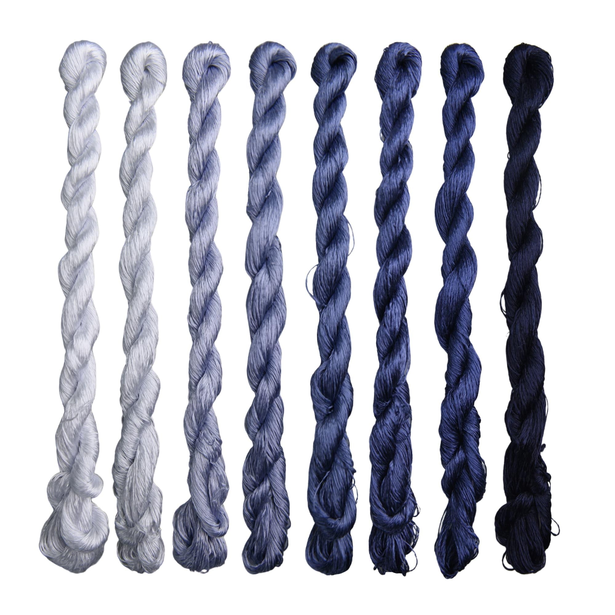 MINGGUXIUYI Natural 100% Silk Thread, 880 Metres, 8 Colors (69), Handmade Embroidery Thread