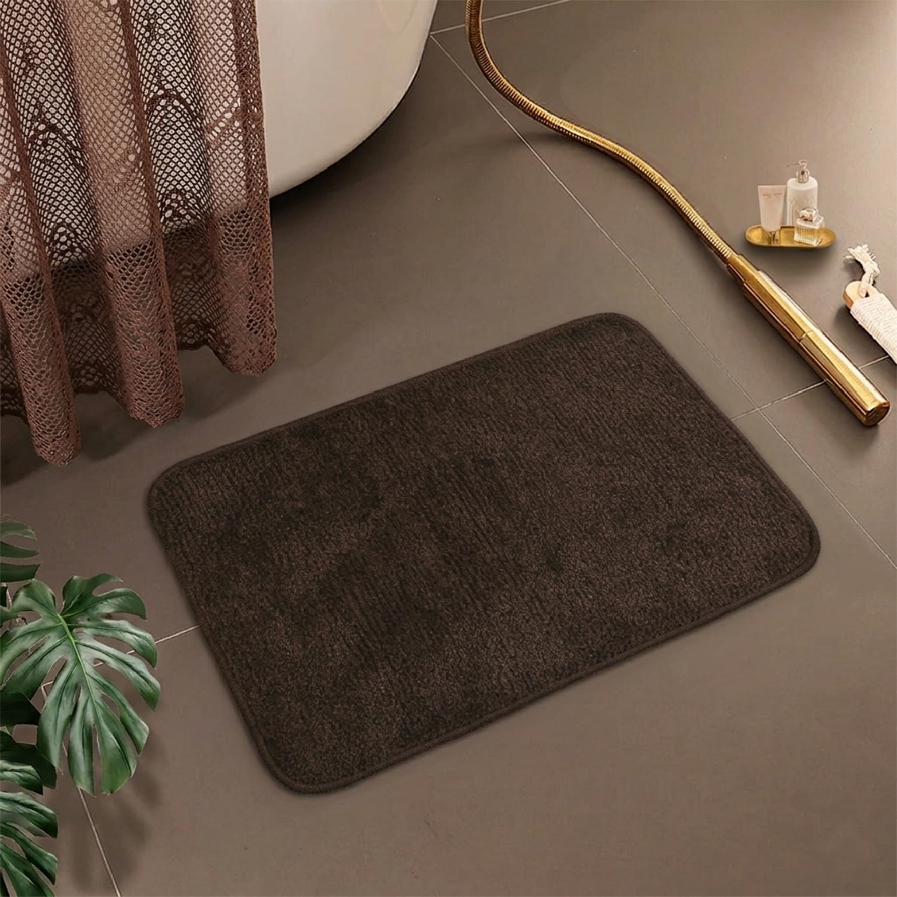 home essentials: premium microfiber anti-skid mat – 40x60 cm | comfort & safety for every room (size 40x60 cm) (1, coffee)