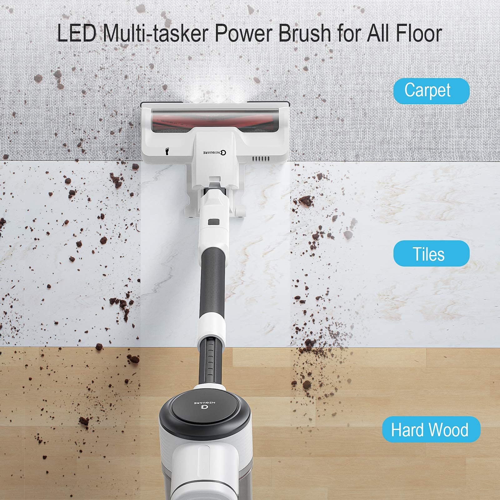 NEQUARE Cordless Vacuum Cleaner, 10 in 1 Vacuum Cleaner with 280W