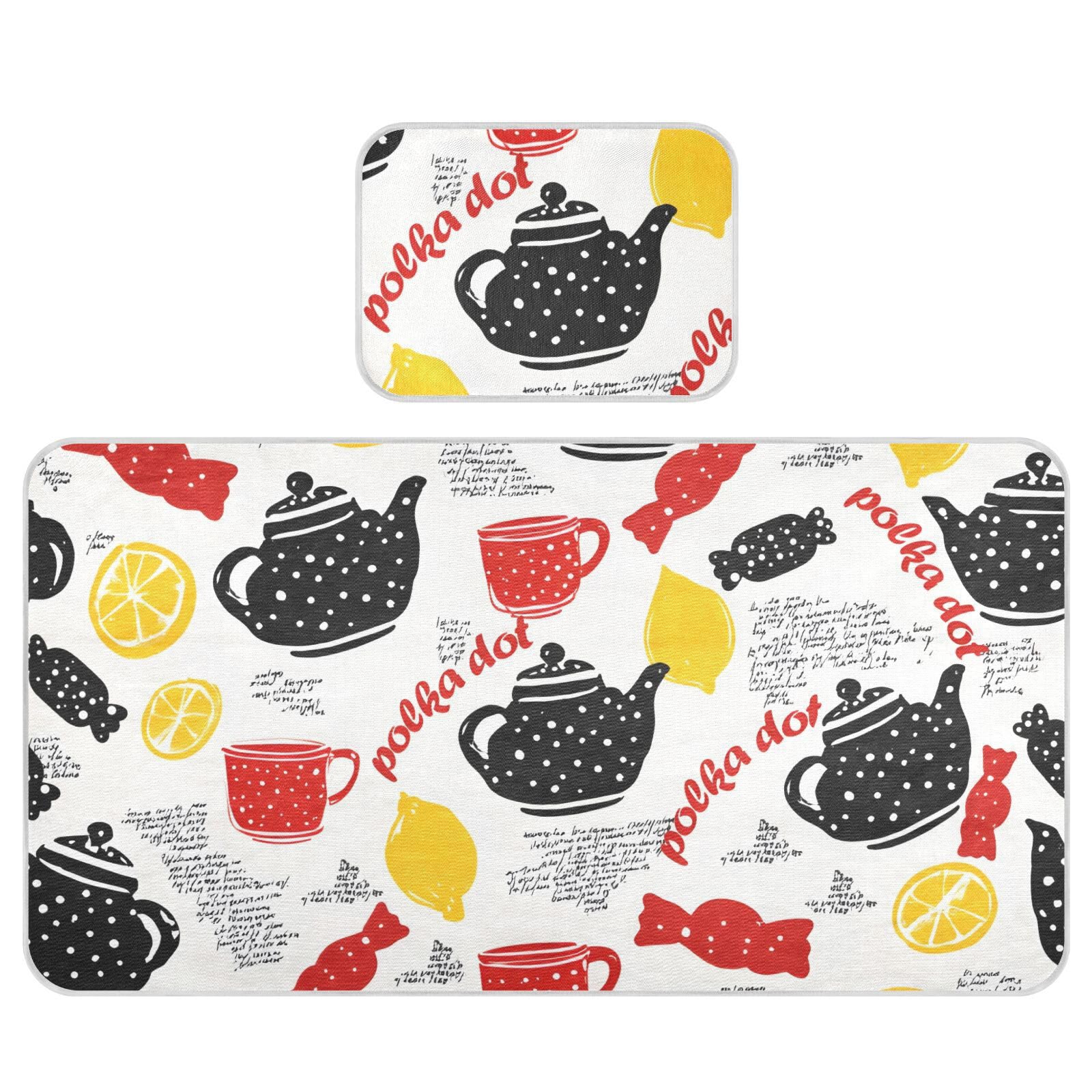 Bolaz Summer Sleeping Bed Pad, Wave Dot Teapot Pattern Cooling Mattress Set Breathable Bed Mat Ice Silk Mat + Pillow Cover for Toddler Boys Girls