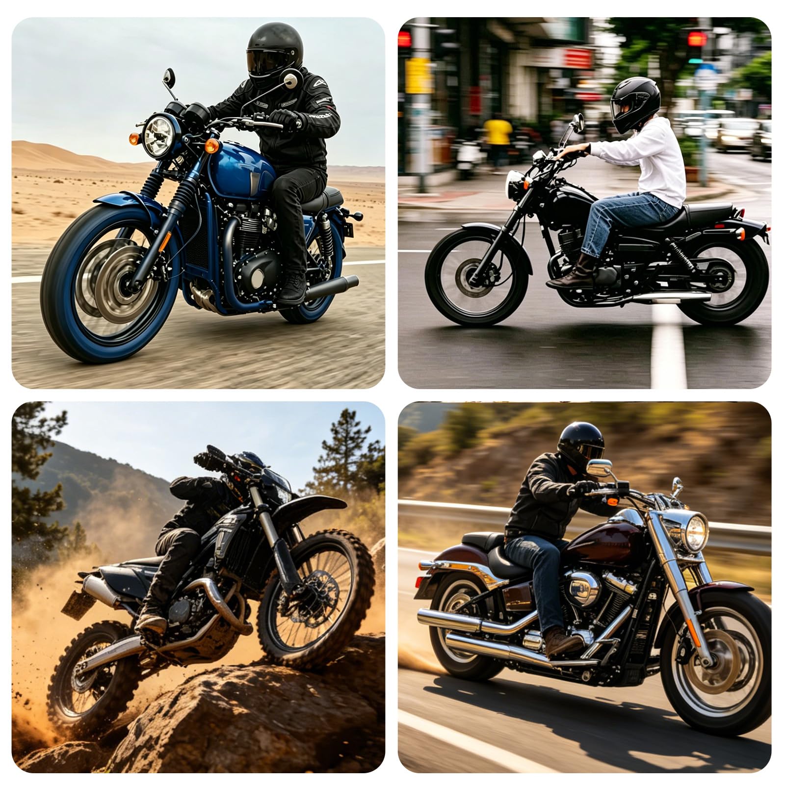Silenziatore universale di scarico moto Baceyong, 42mm / 1.7inches; 45mm / 1.8inches; 48mm/1.9inch, argento