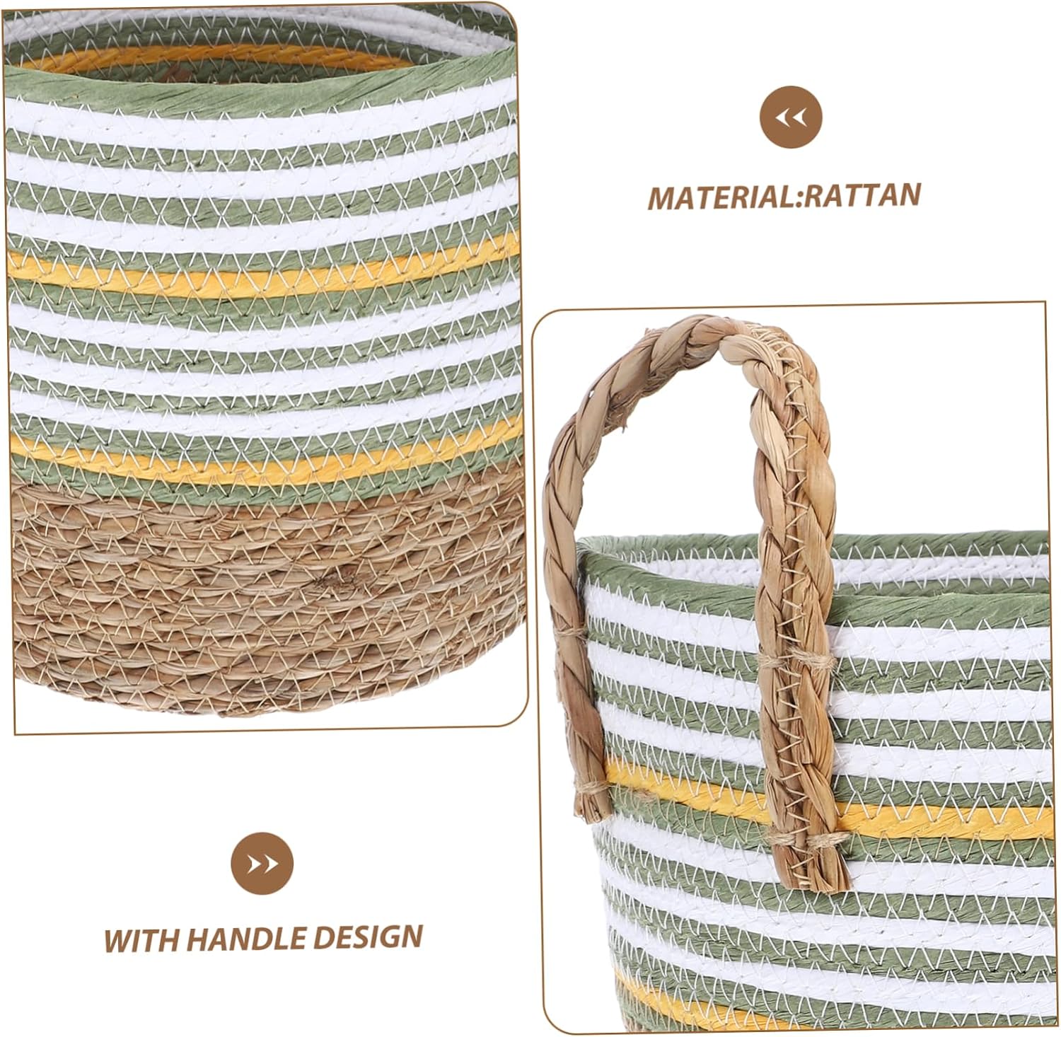 Handcrafted Woven Basket Multifunctional Office Organizer Home Storage Basket