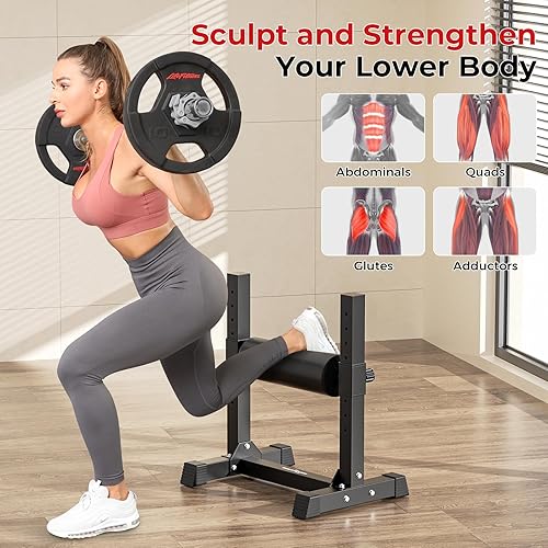 Miniatura 2 de BODYRHYTHM - Soporte de rodillo dividido búlgaro con 9 alturas de rodillo ajustables para sentadillas, estocadas de piernas, entrenamiento