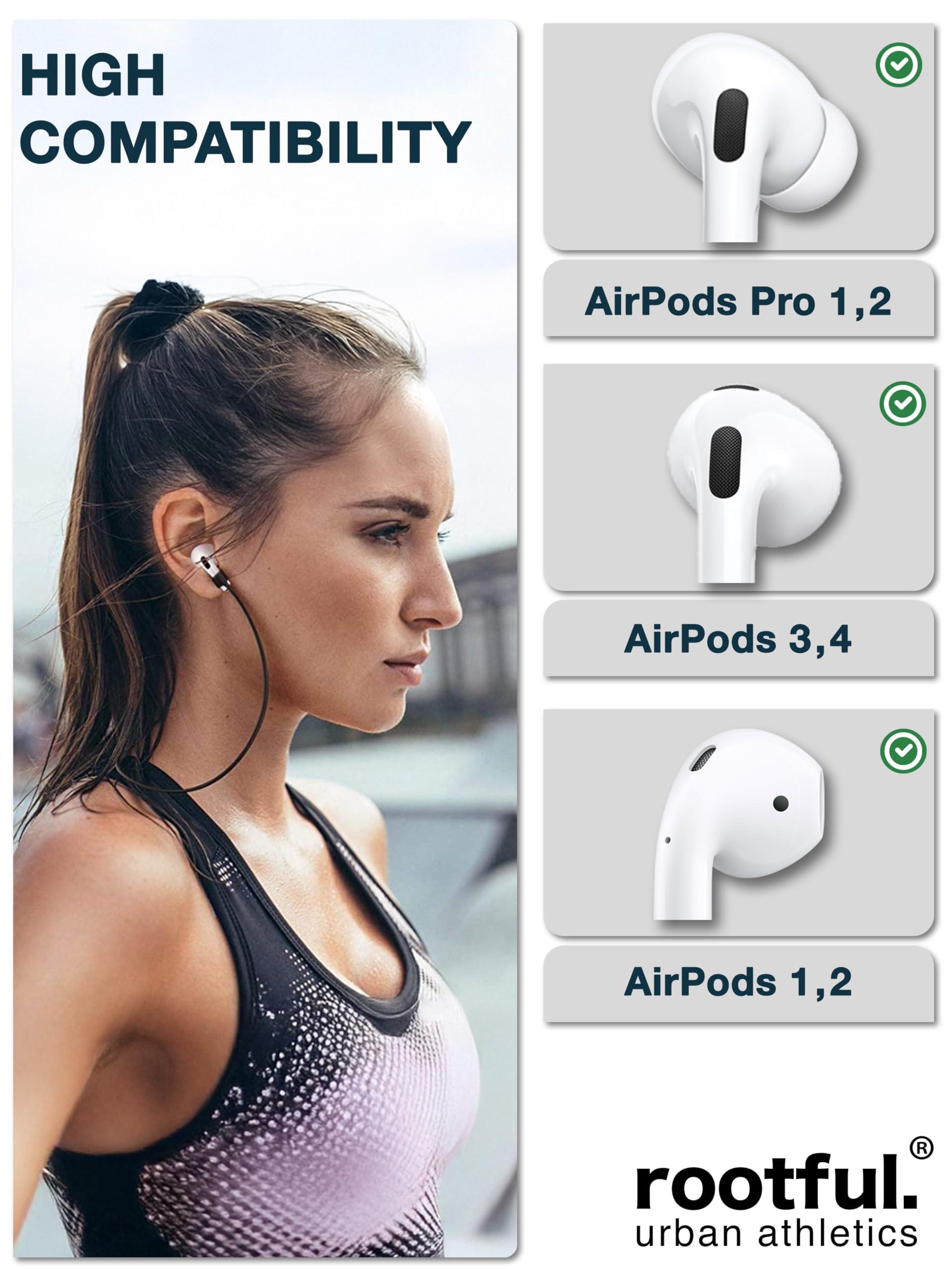 2 Fasce Per AirPods In Silicone - Compatibili Con Tutti I Modelli, Bianco E Nero - Foto 6