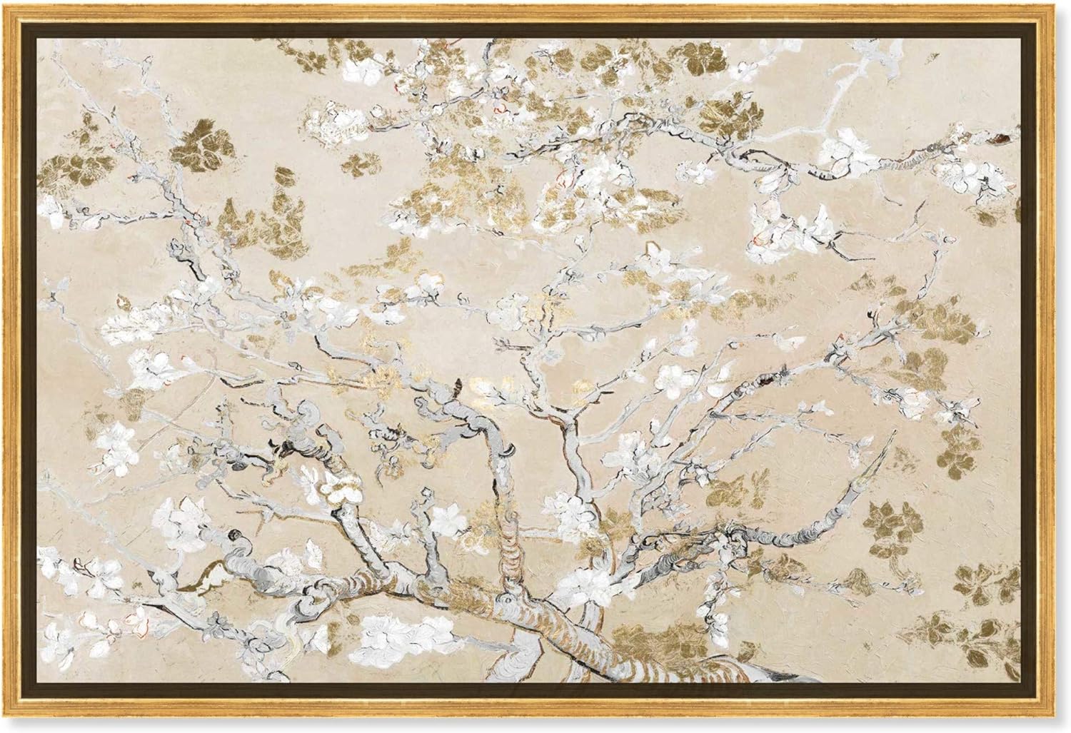 Oliver Gal Van Gogh in Golden Blossoms Inspiration Canvas Print Wall Art for Living Room, Bedroom, and Bathroom, 54 x 36, Black Floater Frame Oliver Gal Van Gogh in Golden Blossoms Inspiration Canvas Print Wall Art for Living Room, Bedroom, and Bathroom, 54 x 36, Black Floater Frame