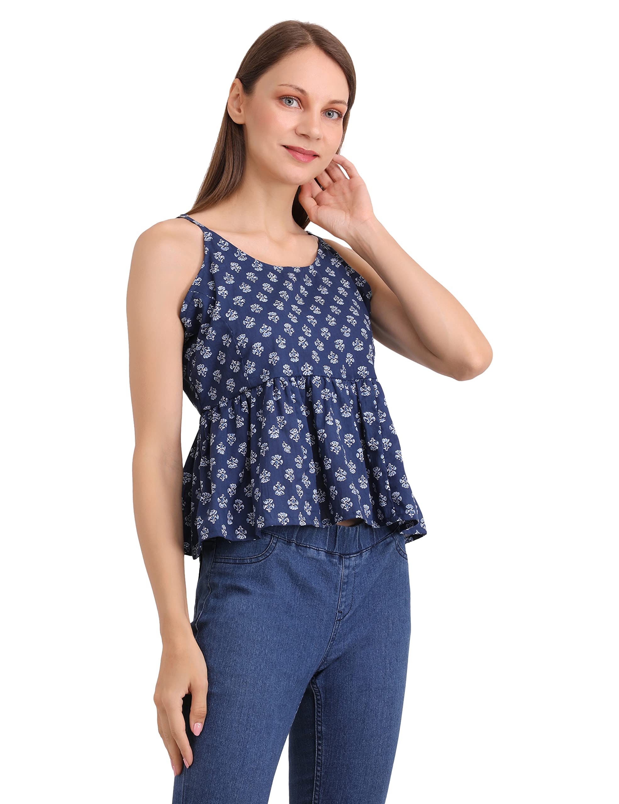 UNFAKENOWPrinted Cotton Cami Top