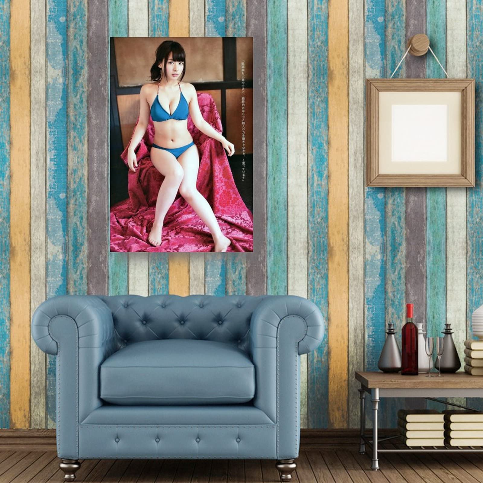 Amazon.co.jp: NMB48山田菜々水着セクシー写真絵画ポスター キャンバス