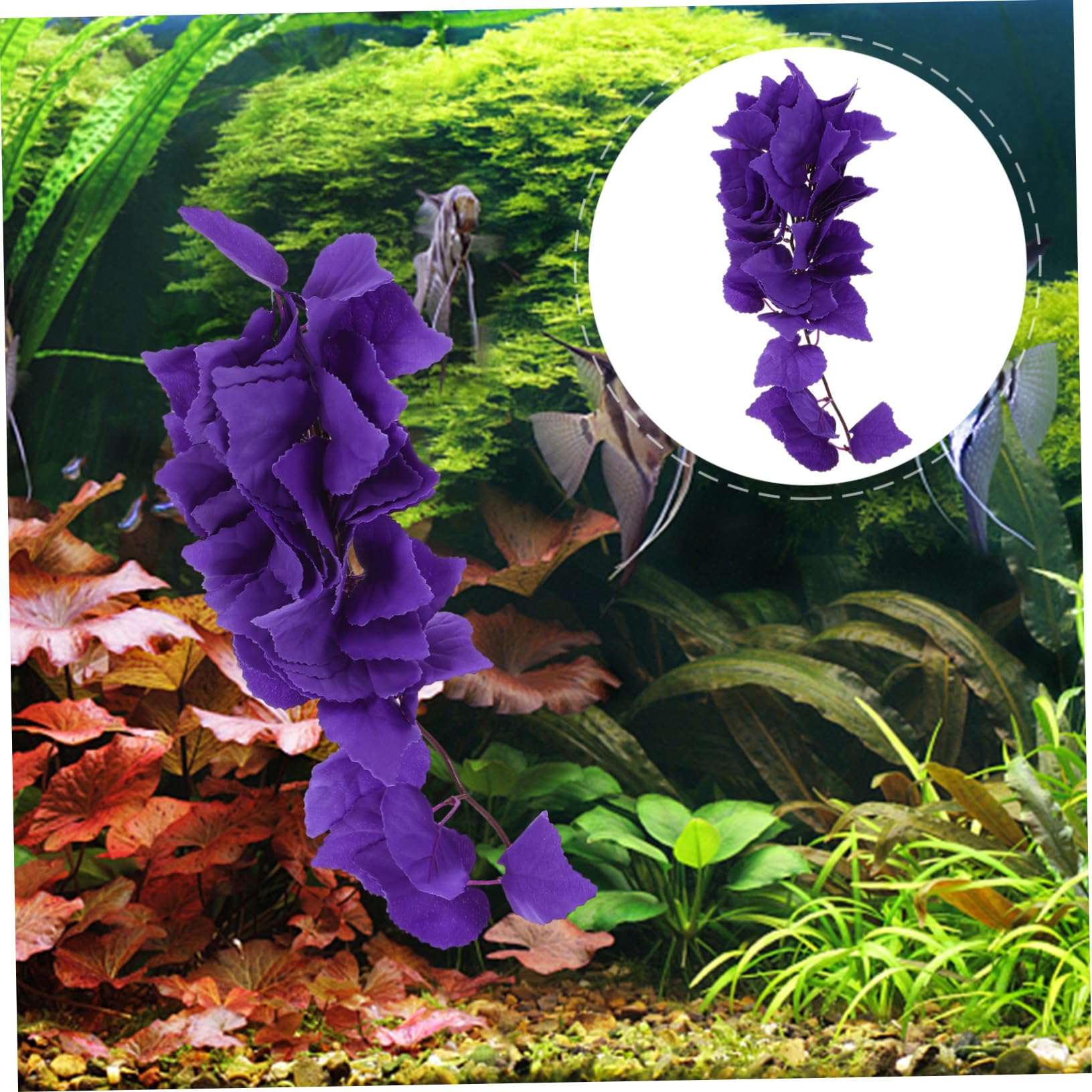 GRIRIW Artificial Reptile Tank Decor Fake Plants for Aquarium Vivid Plastic Vines