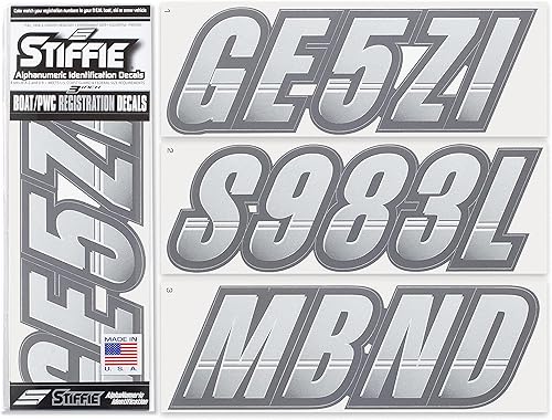Miniatura 1 de STIFFIE Techtron - Calcomanías de identificación alfanuméricas, adhesivos de números de registro para barcos y embarcaciones personales, color