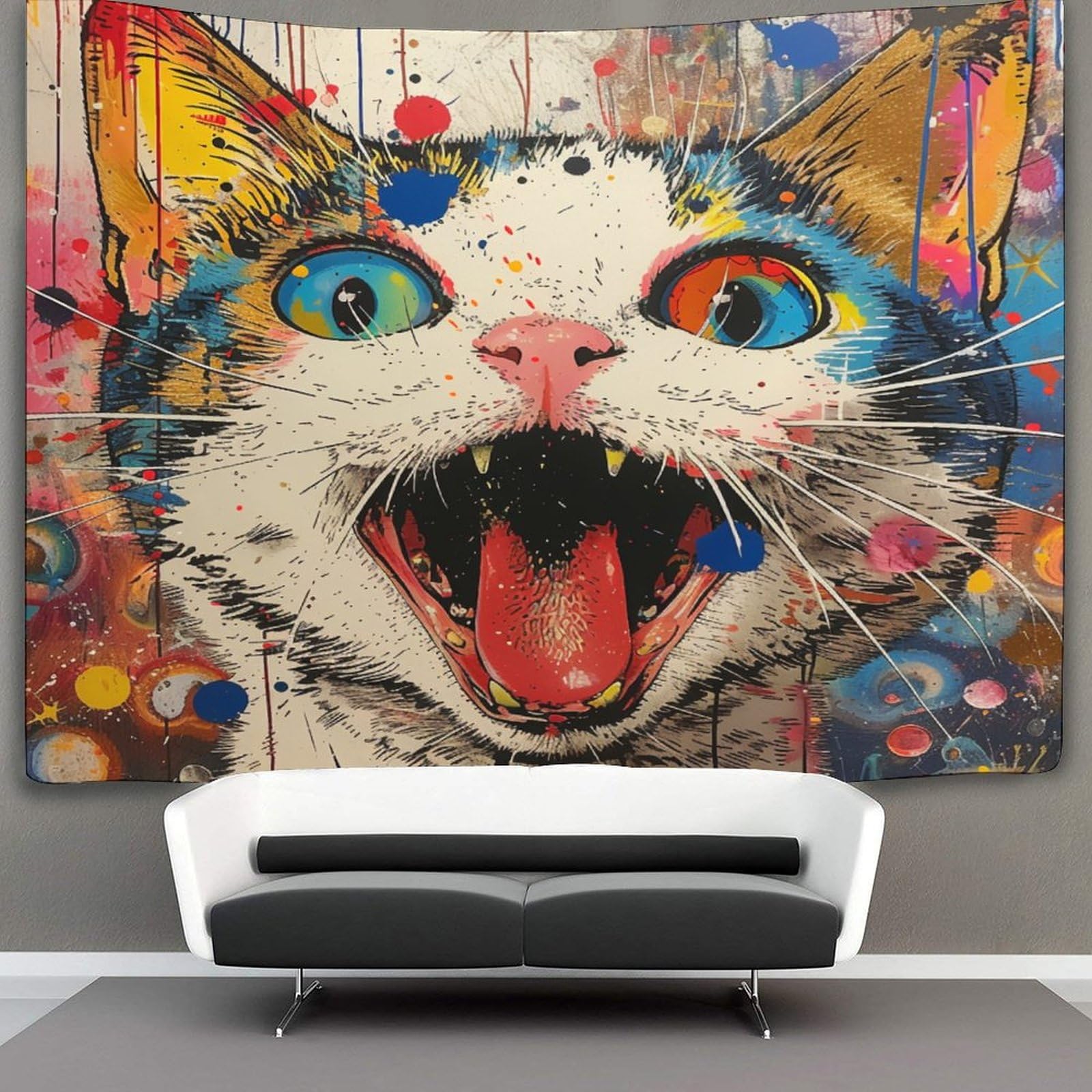 kaiyun Cat Tapestry Bedroom Aesthetic Indie Wall Room Decor Animal Wall Hanging,Wall Art 180cmx230cm